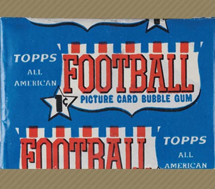 1950 Unopened Packs (1950's) 1955 Topps All-American 1 Cent Wax Pack #55Taa1cwp Football Card
