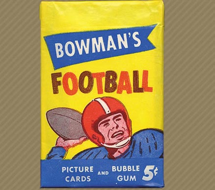 1950 Unopened Packs (1950's) 1955 Bowman 5 Cent Wax Pax #55B5CWP Football Card