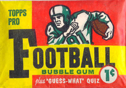 1950 Unopened Packs (1950's) 1959 Topps 1 Cent Wax Pack #59T1cwp Football Card