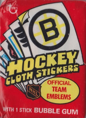1970 Unopened Pack (1970's) 1974 Topps Cloth Team Logo Sticker Wax Pack #74Tctls Hockey Card