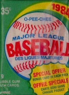 1980 Unopened Packs (1980's) 1984 O-Pee-Chee Wax Pack #84OPCWP Baseball Card