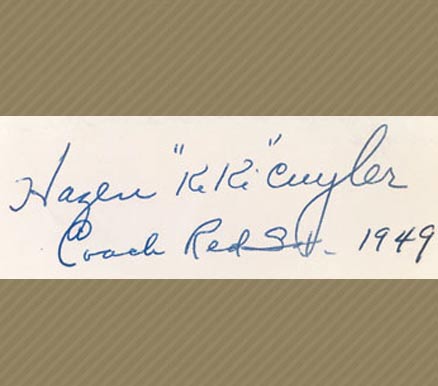 1950 Hall of Fame Autograph Cut Signatures Kiki Cuyler #63 Baseball Card