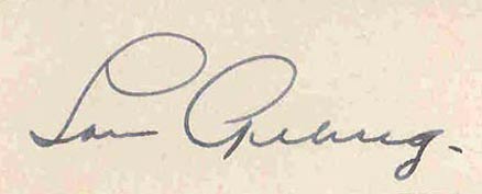 1950 Hall of Fame Autograph Cut Signatures Lou Gehrig #95 Baseball Card