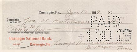1990 Hall of Fame Autograph Bank Checks Honus Wagner # Baseball Card