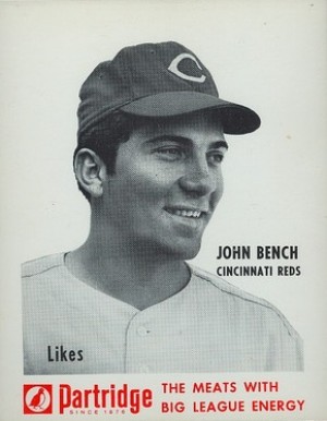 1968 Partridge Meats Johnny Bench # Baseball Card