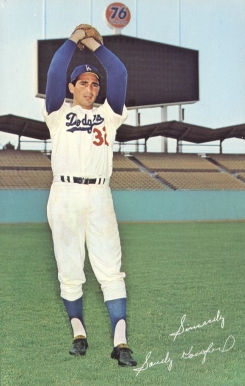 1966 L.A. Dodgers Postcards Sandy Koufax #67392 Baseball Card
