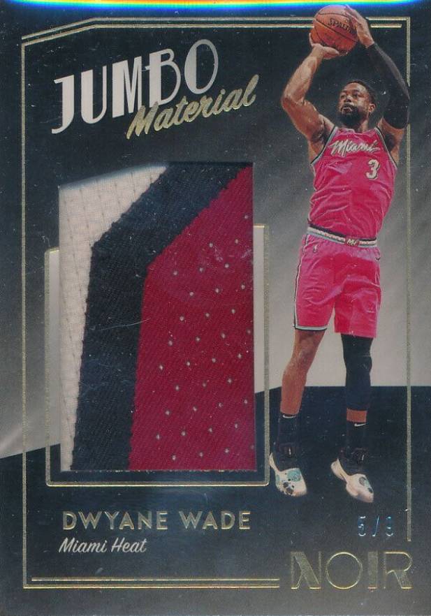 2018 Panini Noir Jumbo Material Dwyane Wade #DWD Basketball Card