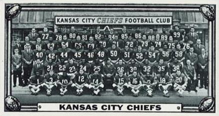 1968 Topps Test Teams Kansas City Chiefs #22 Football Card