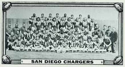 1968 Topps Test Teams San Diego Chargers #16 Football Card