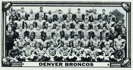 1968 Topps Test Teams Denver Broncos #10 Football Card