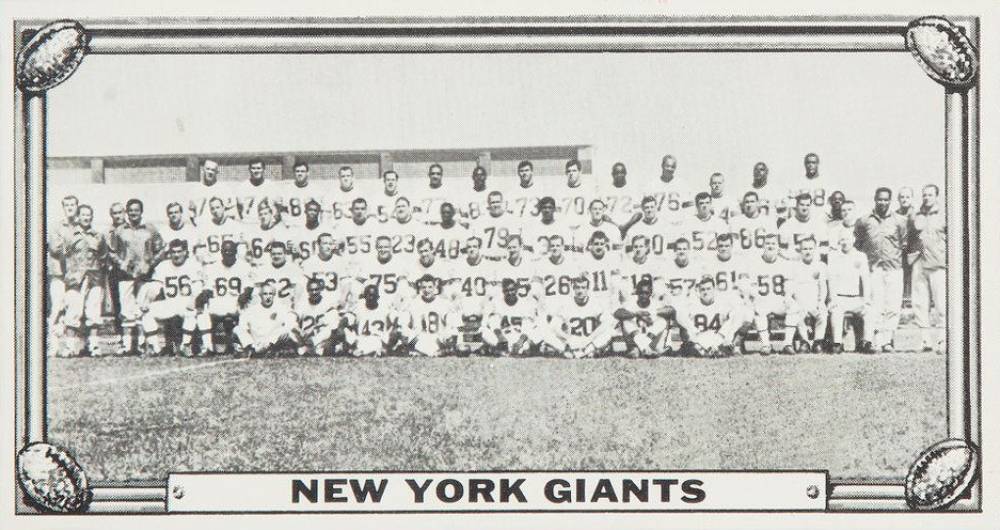 1968 Topps Test Teams New York Giants #9 Football Card