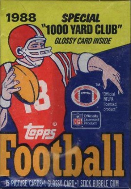 1980 Unopened Packs (1980's) 1988 Topps Wax Pack #88Twp Football Card