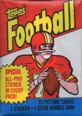 1980 Unopened Packs (1980's) 1983 Topps Wax Pack #83Twp Football Card