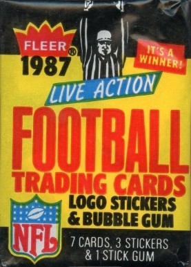 1980 Unopened Packs (1980's) 1987 Fleer Wax Pack #87Fwp Football Card