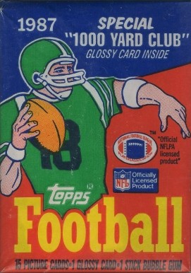 1980 Unopened Packs (1980's) 1987 Topps Wax Pack #87Twp Football Card