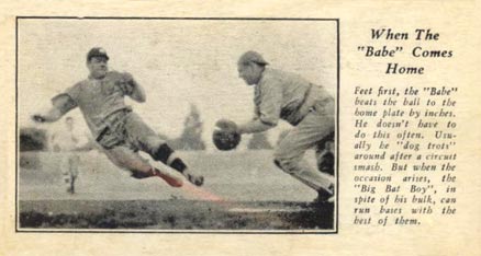1928 Fro-Joy Ice Cream When the "Babe" Comes Home. #4 Baseball Card