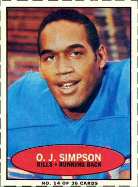 1971 Bazooka O.J. Simpson #14 Football Card