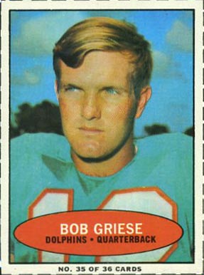 1971 Bazooka Bob Griese #35 Football Card