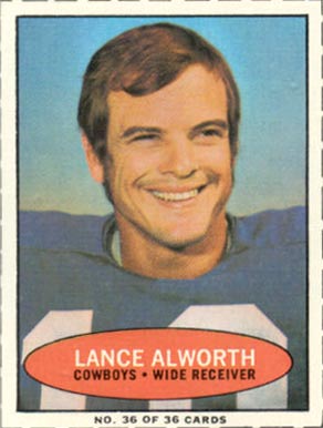 1971 Bazooka Lance Alworth #36 Football Card