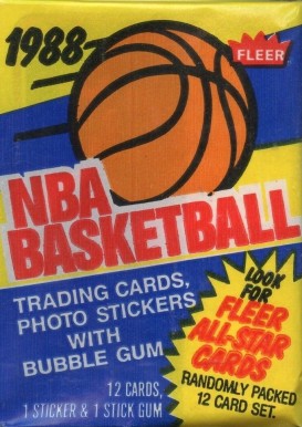 1980 Unopened Packs 1988 Fleer Wax Pack #88fwp Basketball Card
