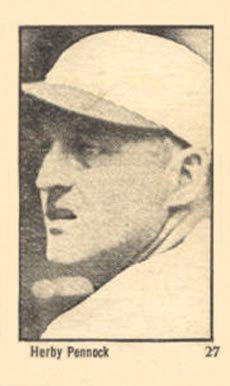 1923 Maple Crispette Herby Pennock #27 Baseball Card