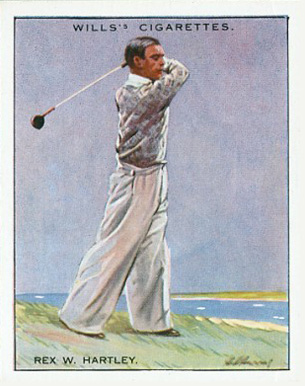 1930 W.D. & H.O. Wills Famous Golfers Rex W. Hartley #8 Golf Card