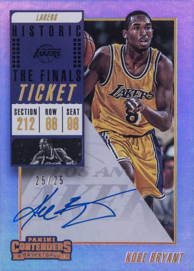 2018 Panini Contenders Historic Rookie Season Ticket Autograph Kobe Bryant #KBR Basketball Card