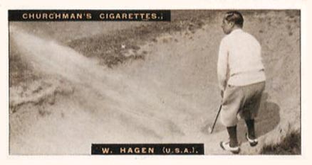 1927 WA & AC Churchman's Famous Golfers-Small W. Hagen #14 Golf Card