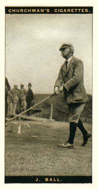 1927 WA & AC Churchman's Famous Golfers-Small J. Ball #2 Golf Card