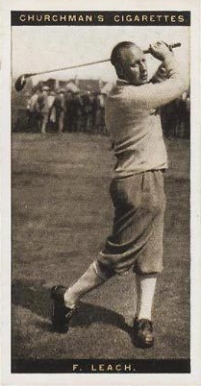 1927 WA & AC Churchman's Famous Golfers-Small Fred Leach #29 Golf Card