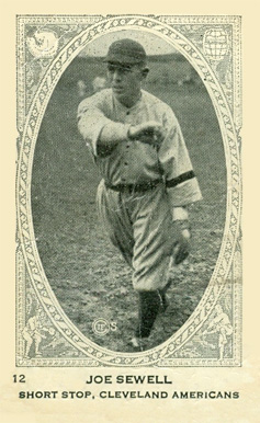 1922 Neilson's Chocolate Type 1 Joe Sewell #12 Baseball Card