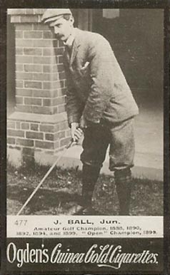 1901 Ogden's Ltd. Guinea Gold J. Ball #477 Golf Card
