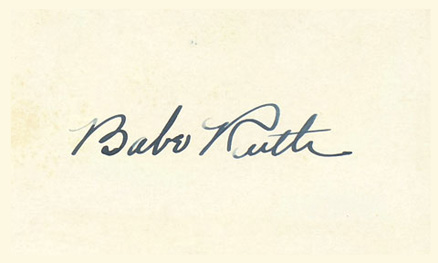 1999 HOF Autograph Index, Postcards, Album, Photo, etc Babe Ruth #215 Baseball Card