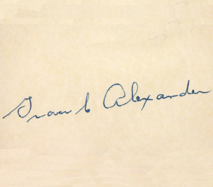 1999 HOF Autograph Index, Postcards, Album, Photo, etc Grover Alexander # Baseball Card