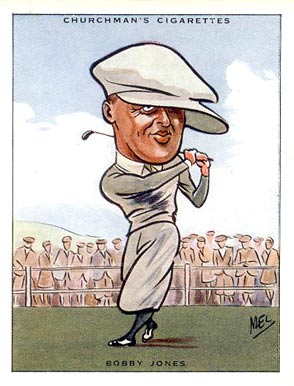 1931 WA & AC Churchman Prominent Golfers Bobby Jones #5 Golf Card