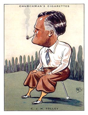 1931 WA & AC Churchman Prominent Golfers C.J.H. Tolley #8 Golf Card