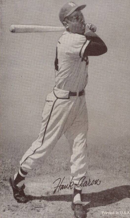1962 Exhibits Statistic Back Hank Aaron # Baseball Card
