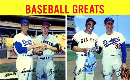 1962 L.A. Dodgers Postcards (1962-65) Baseball Greats #62008 Baseball Card