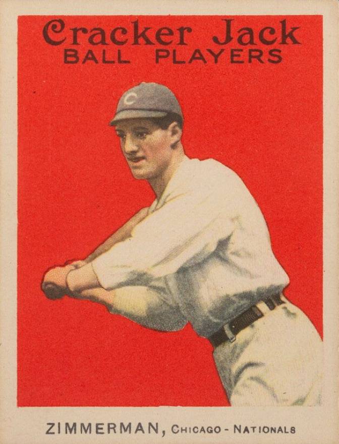 1914 Cracker Jack ZIMMERMAN, Chicago-Nationals #21 Baseball Card