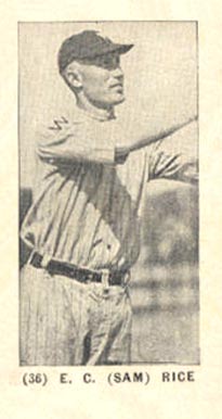 1928 Strip Card E.C. (Sam) Rice #36 Baseball Card