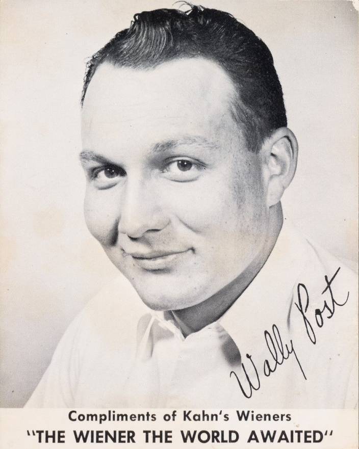 1955 Kahn's Wieners Wally Post # Baseball Card