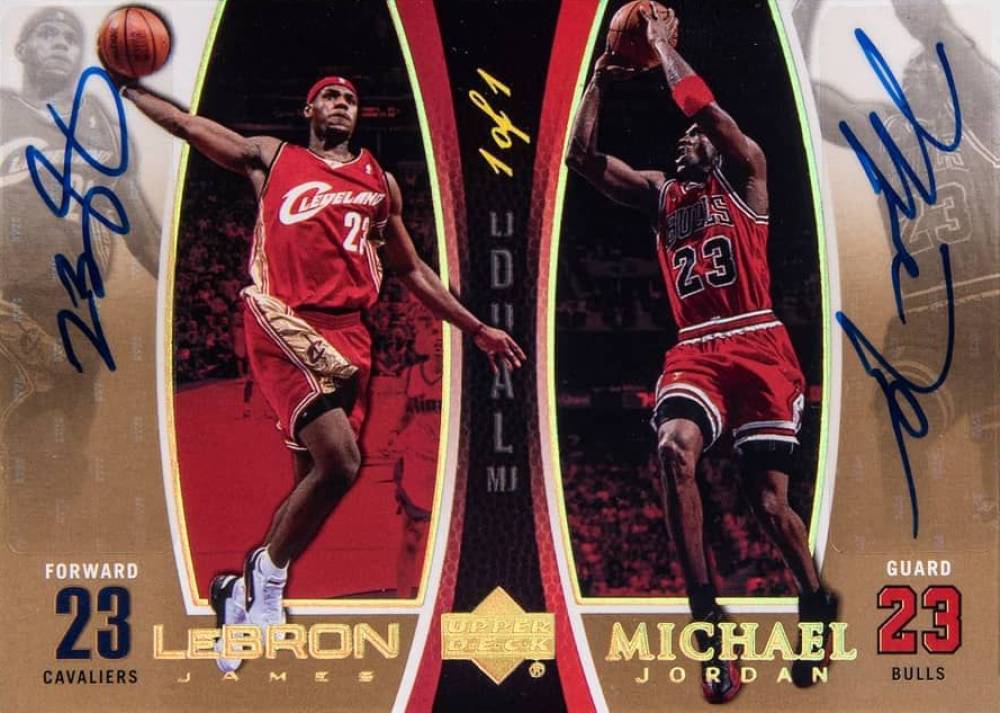 2005 Upper Deck MJ/LJ Bonus Pack LeBron James/Michael Jordan #LJMJ9-A Basketball Card