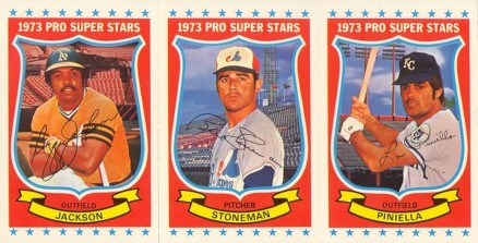 1973 Kellogg's Jackson/Stoneman/Piniella # Baseball Card