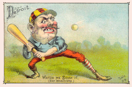 1887 Tobin Lithographs Color "Watch me soak it" # Baseball Card
