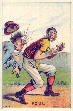 1887 Tobin Lithographs Color Foul # Baseball Card