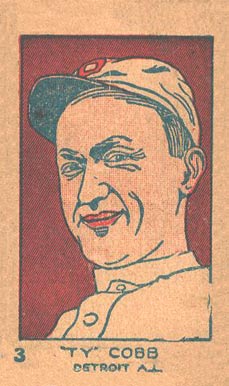 1926 Strip Card "Ty' Cobb Detroit A.L. #3 Baseball Card