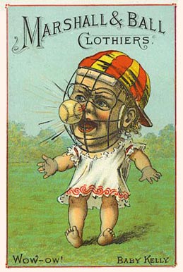 1887 Tobin Lithographs Color Baby Talk Series Wow-ow-Baby Kelly # Baseball Card