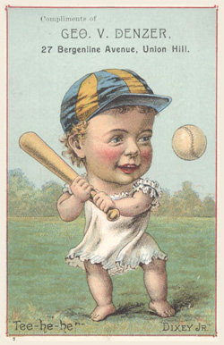 1887 Tobin Lithographs Color Baby Talk Series Tee-he-he (Dixey Jr.) # Baseball Card