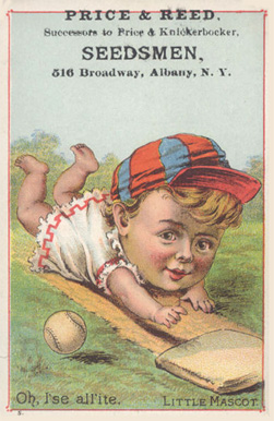 1887 Tobin Lithographs Color Baby Talk Series Oh, I'se all'ite. Little Mascot # Baseball Card