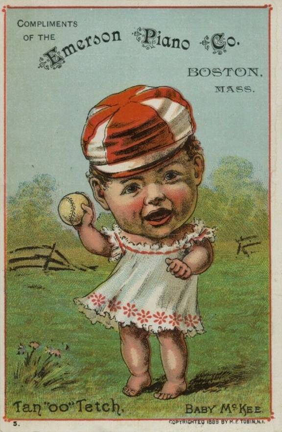 1887 Tobin Lithographs Color Baby Talk Series Tan "oo" Tetch Baby McKee # Baseball Card